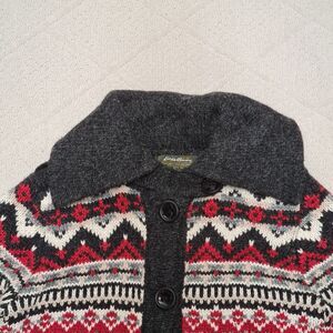 VTG Eddie Bauer Cardigan Sweater Women's SMALL Fair Isle Wool Blend Multicolor